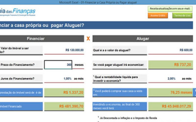 PLANILHA – SIMULADOR: COMPRAR OU ALUGAR