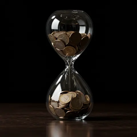 Ampulheta de moedas.